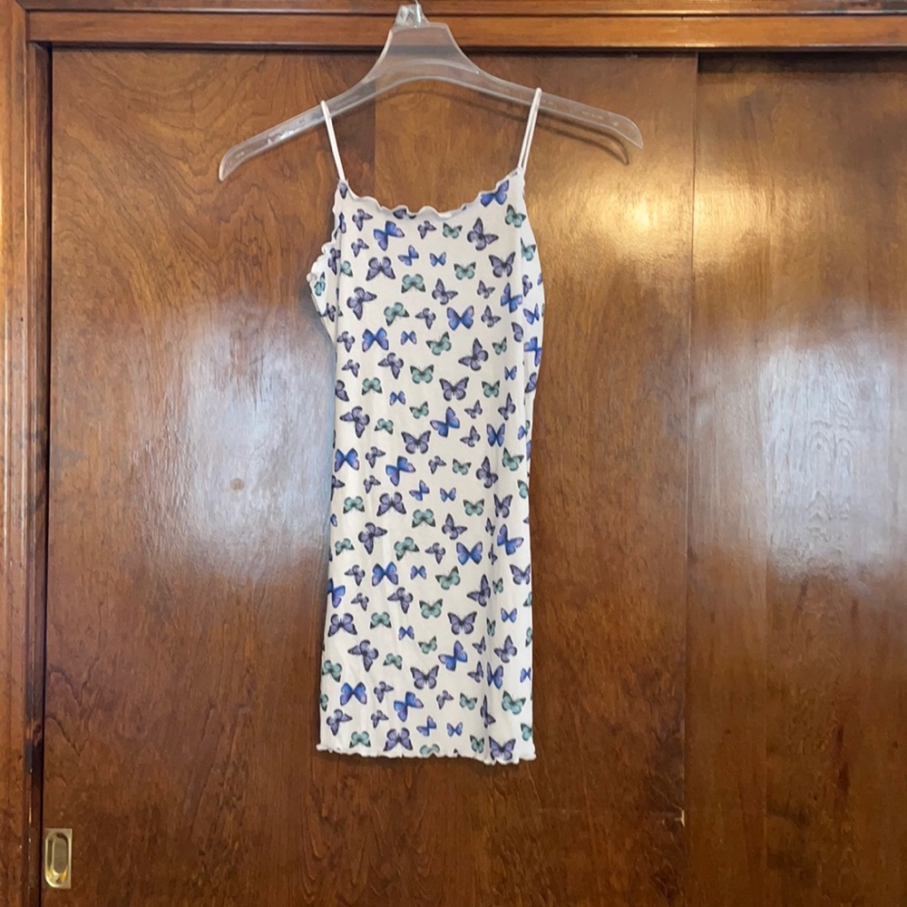 White dress with butterflies